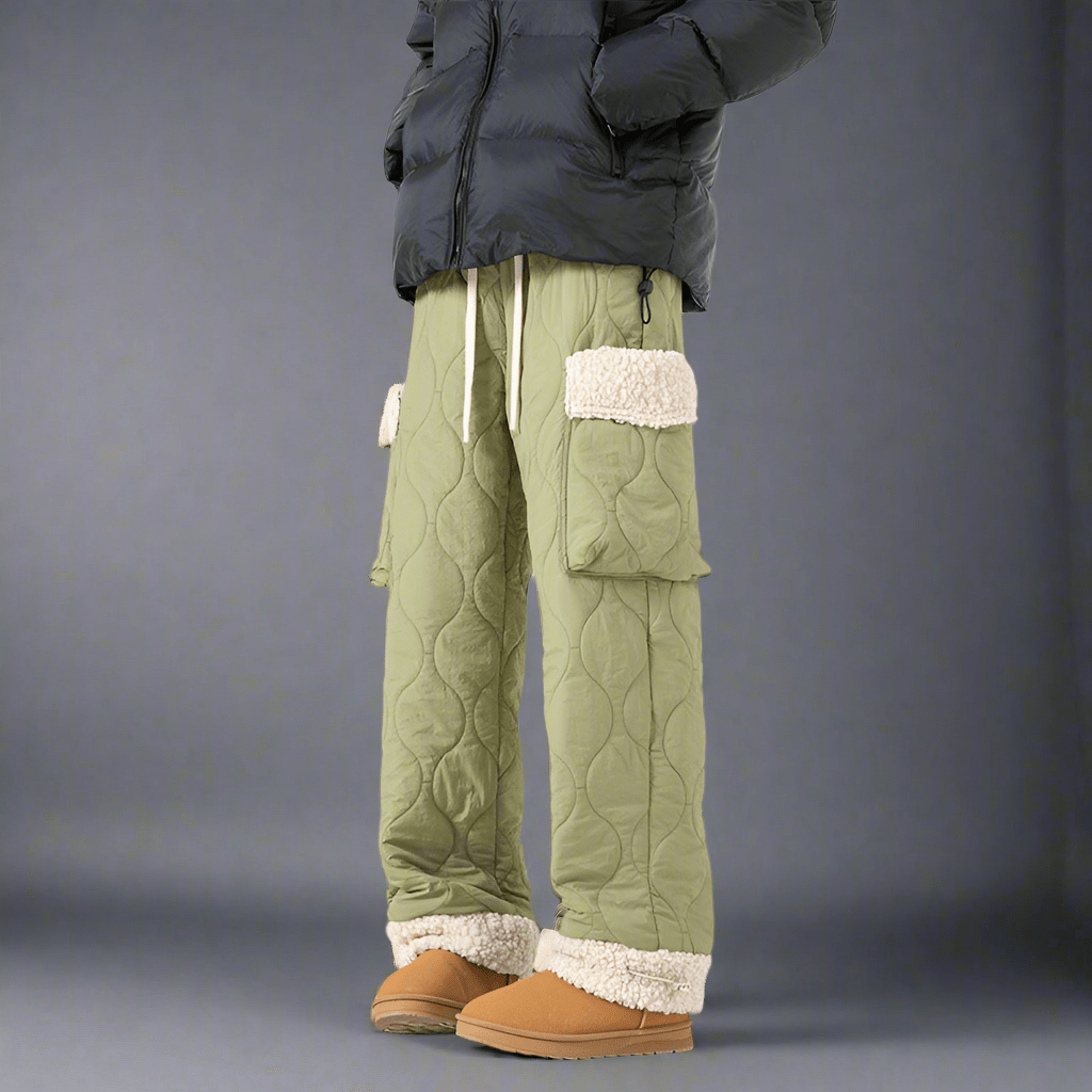 Men's Quilted Casual Pants Thickened Cold Protection Ski Pants - Vital