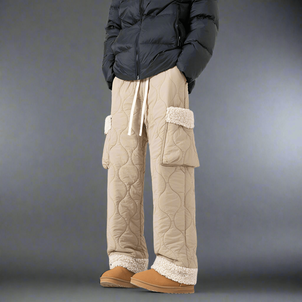 Men's Quilted Casual Pants Thickened Cold Protection Ski Pants - Vital