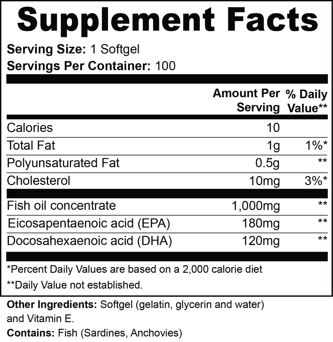 Vital | Omega - 3 EPA 180mg + DHA 120mg - Vital