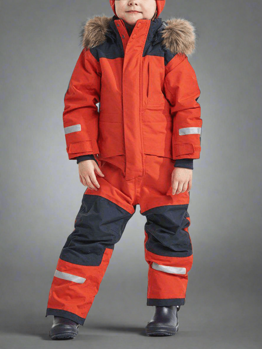 Windproof Waterproof Thickened Luminous Children's One - piece Ski Suit Boys' And Girls' Cotton - padded Clothes - Vital