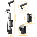 Mini Bike Portable Bicycle Tire Inflator Ball Air W Mount Frame For Mountain Road Bike