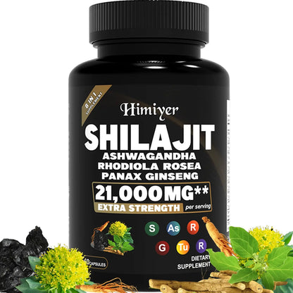 SHILAJIT ASHWAGANDHARHODIOLA ROSEAPANAX GINSENG21,000MG Vital