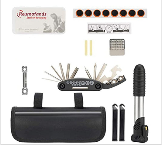 Bicycle Repair Kit, Inflator, Tire Repair Kit Vital