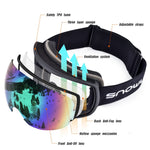 Double - layer anti - fog ski goggles, - Vital