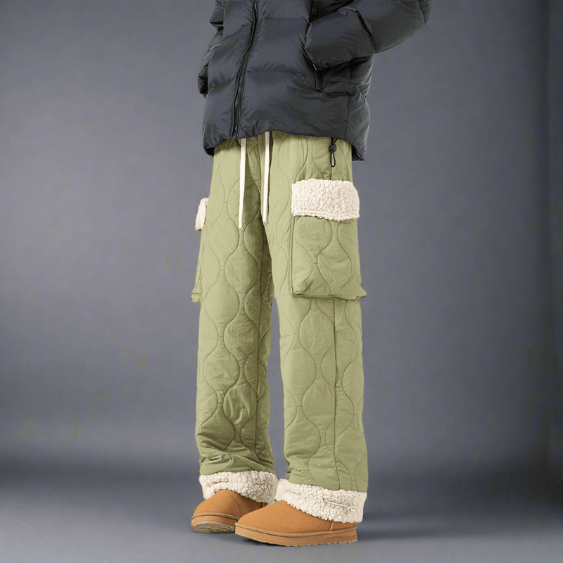 Men's Quilted Casual Pants Thickened Cold Protection Ski Pants - Vital
