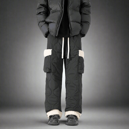 Men's Quilted Casual Pants Thickened Cold Protection Ski Pants - Vital