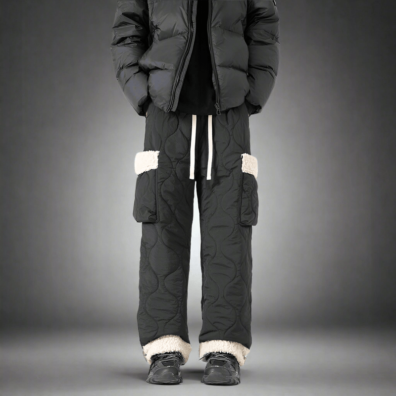 Men's Quilted Casual Pants Thickened Cold Protection Ski Pants - Vital