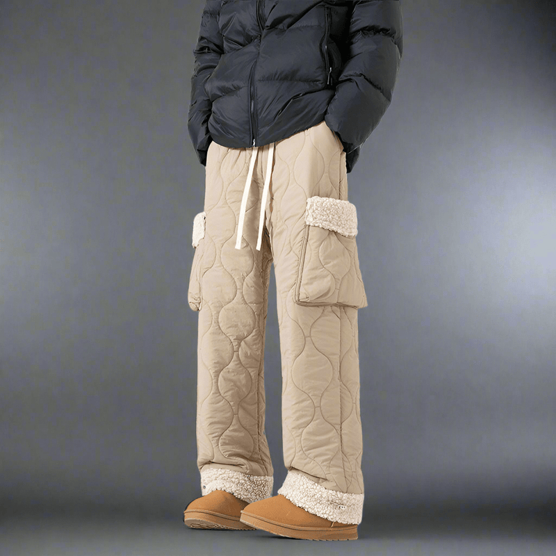 Men's Quilted Casual Pants Thickened Cold Protection Ski Pants - Vital
