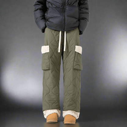 Men's Quilted Casual Pants Thickened Cold Protection Ski Pants - Vital