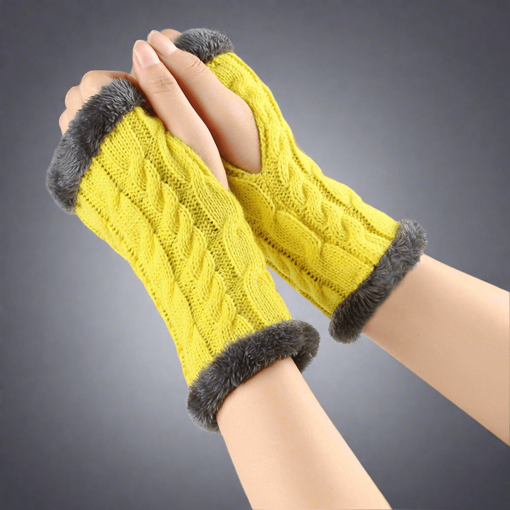 Twist - Knit Fingerless Gloves - Vital