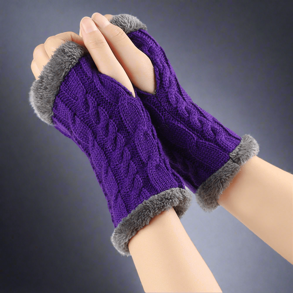 Twist - Knit Fingerless Gloves - Vital