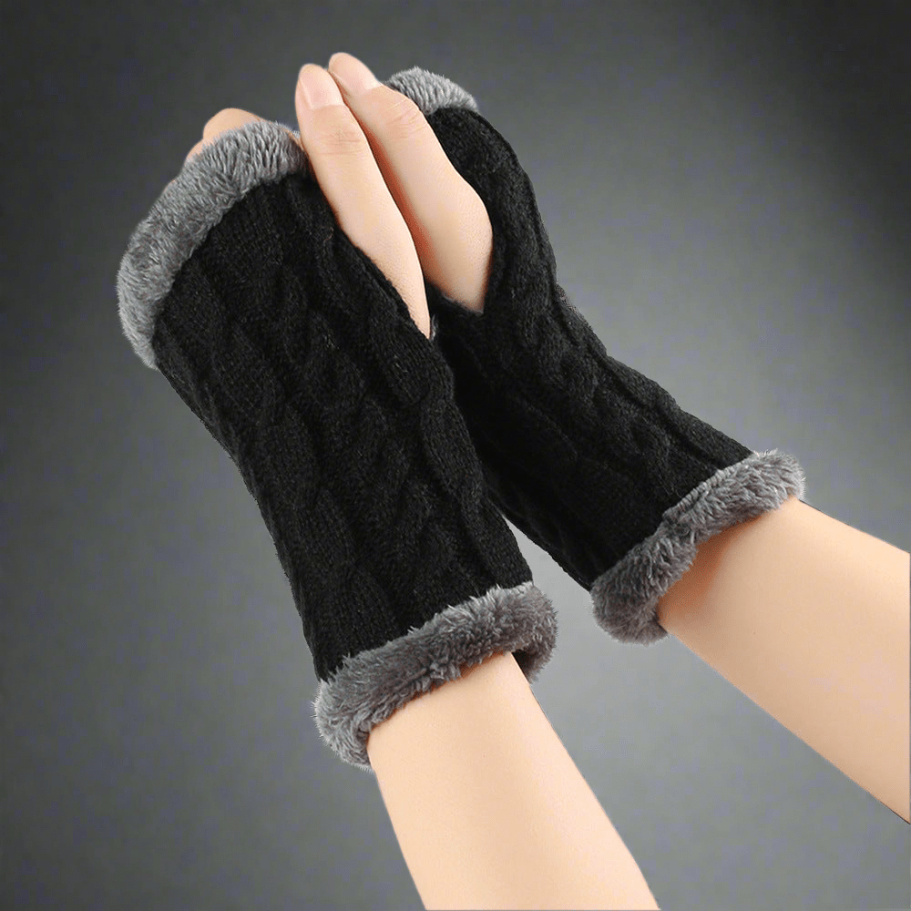 Twist - Knit Fingerless Gloves - Vital