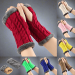 Twist - Knit Fingerless Gloves - Vital