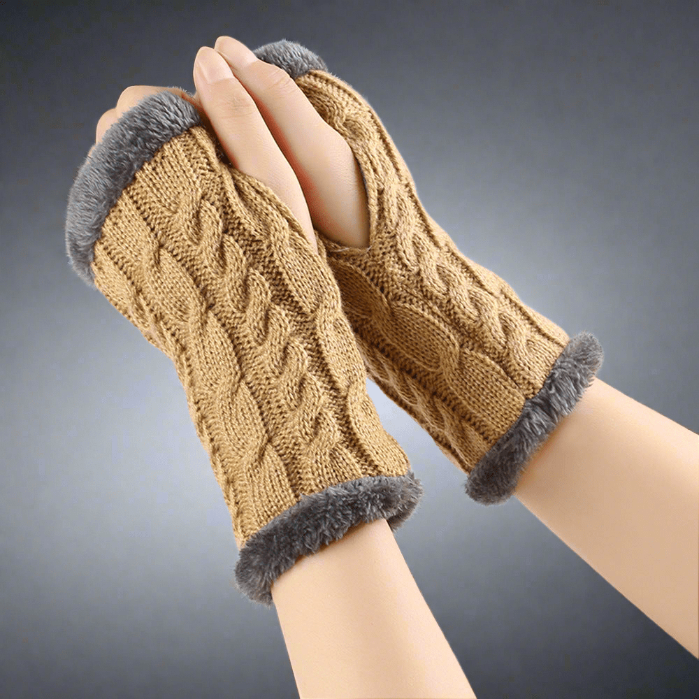 Twist - Knit Fingerless Gloves - Vital