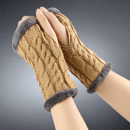 Twist - Knit Fingerless Gloves - Vital