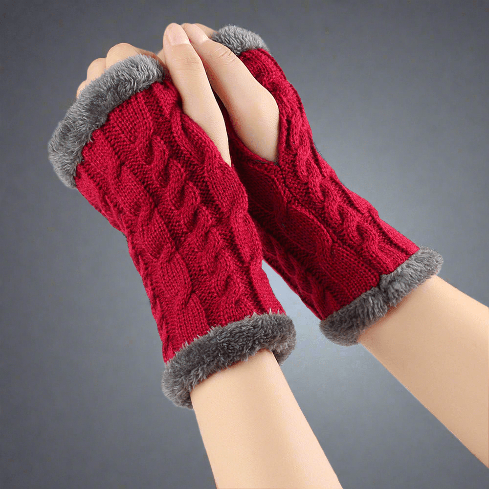 Twist - Knit Fingerless Gloves - Vital