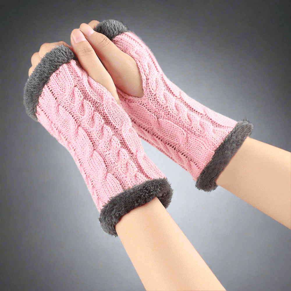 Twist - Knit Fingerless Gloves - Vital