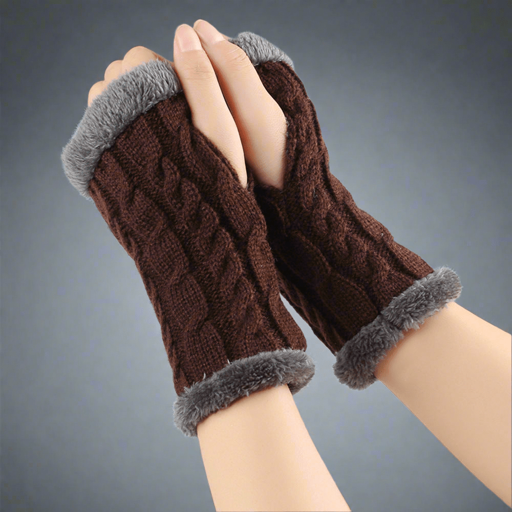 Twist - Knit Fingerless Gloves - Vital