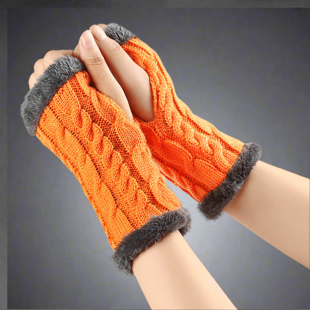 Twist - Knit Fingerless Gloves - Vital
