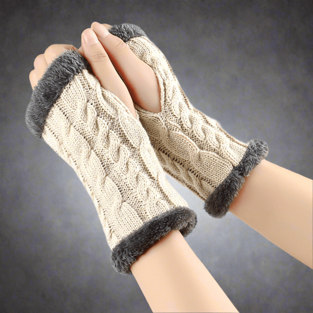 Twist - Knit Fingerless Gloves - Vital