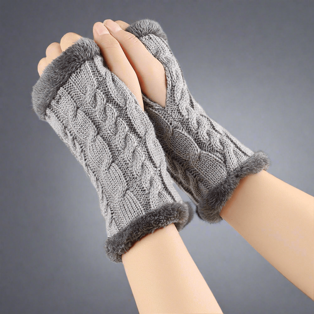 Twist - Knit Fingerless Gloves - Vital