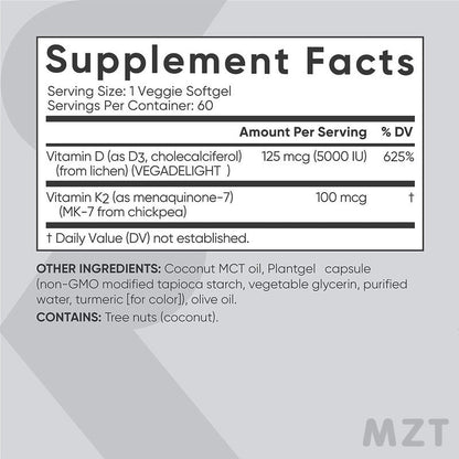 Vitamin D3+K2 Soft Capsules - Vital