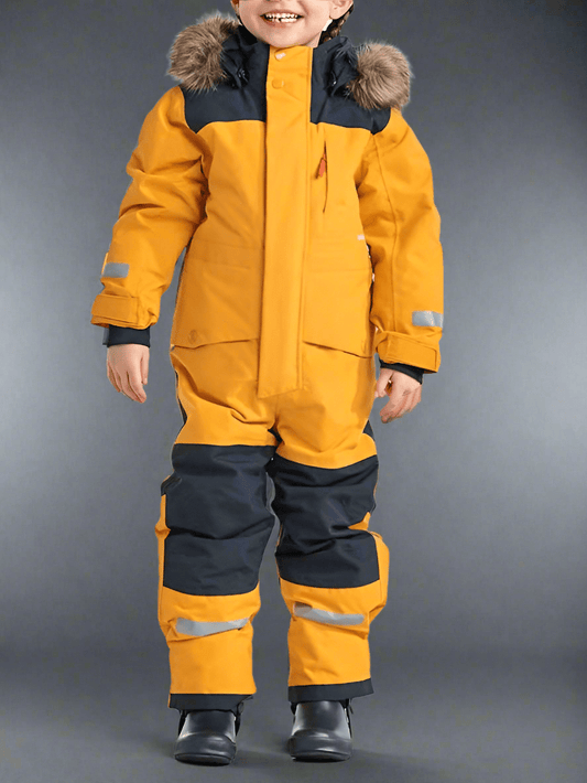 Windproof Waterproof Thickened Luminous Children's One - piece Ski Suit Boys' And Girls' Cotton - padded Clothes - Vital