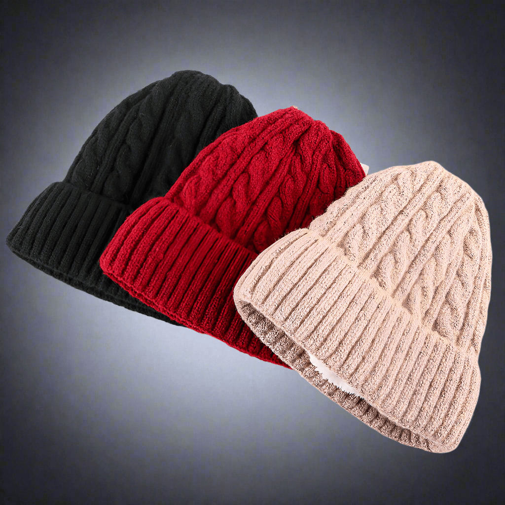 Winter Mohair Women Fleece Knitted Beanie - Vital