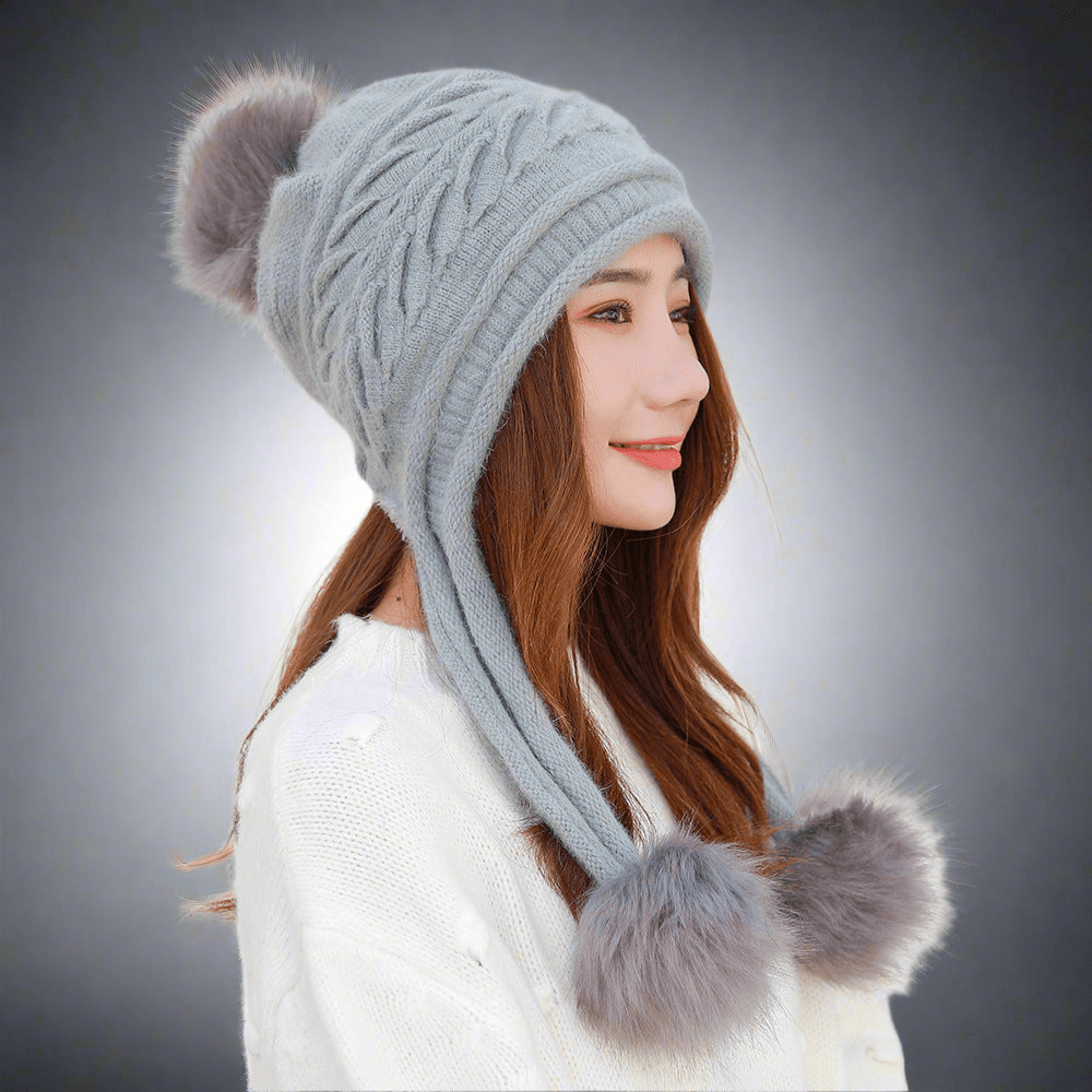 Women's Solid Color Knitted Beanie - Vital